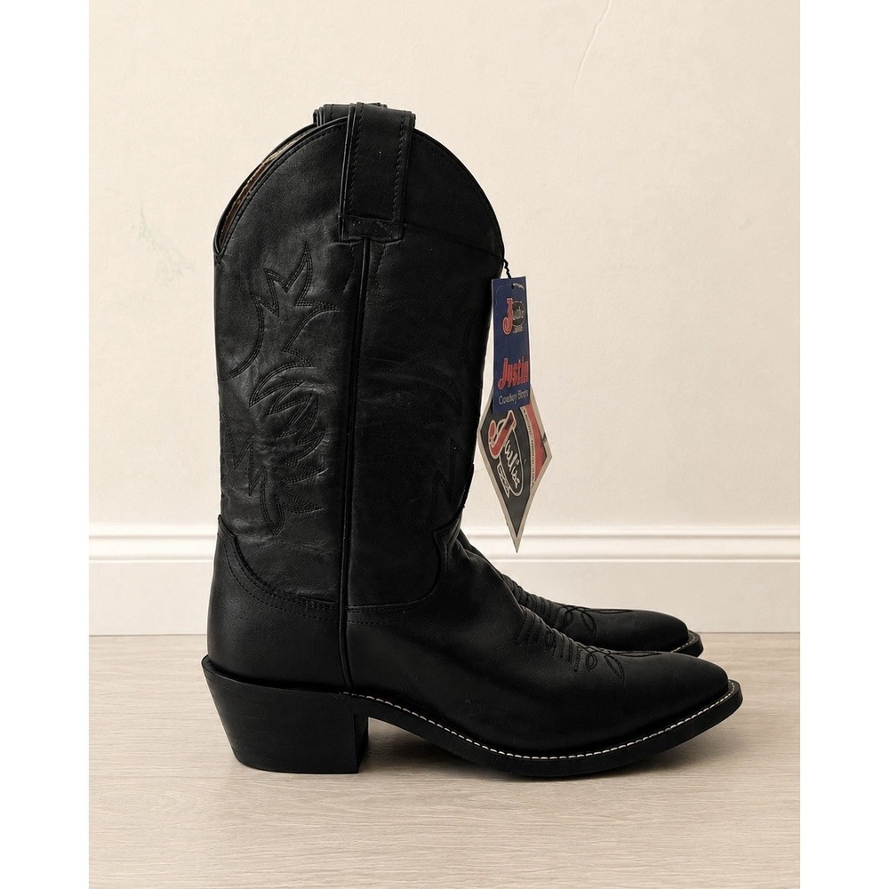 Justin Boots L4903 Black Leather Western Cowboy Boots Women's Size 5B NWT